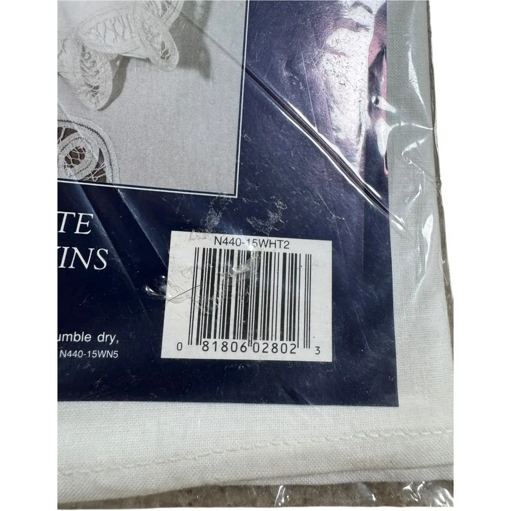 Battenburg Lace Napkins‎ 100% Cotton 5 packs of 2 each =10 napkins White 17 x 17
